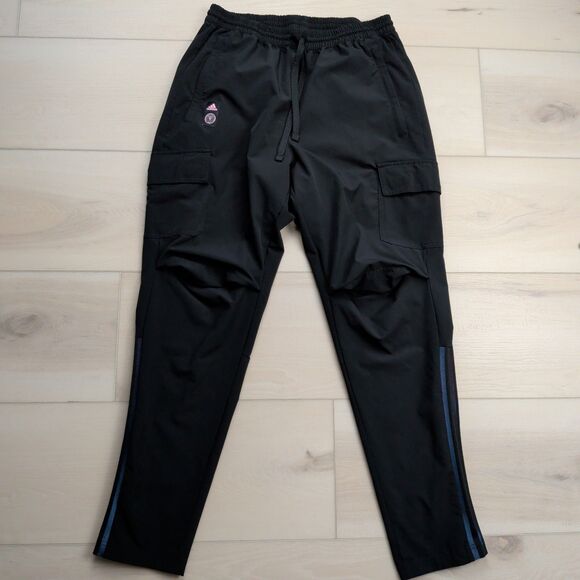 Adidas Inter Miami CF Travel Training Pants Mens L Black Pink Soccer Football - Picture 1 of 12